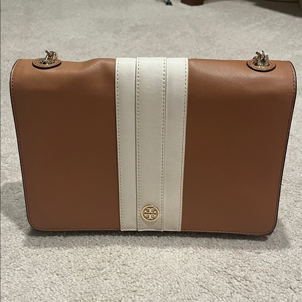 Tory Burch Tan and Cream Crossbody Bag